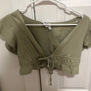 PRINCESS POLLY GREEN TIE TOP